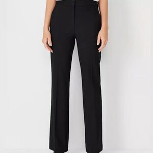 Ann Taylor Black Devin Fit Trousers Size 6 Straight Leg Tailored Workwear Preppy
